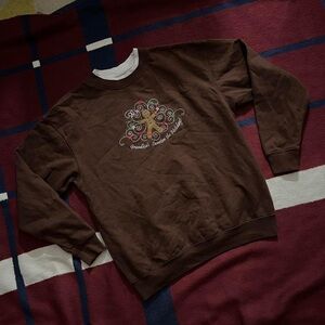 Double neck granny brown gingerbread crewneck sweatshirt Christmas